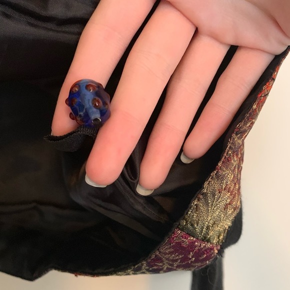 Vintage Black Wearable Art Floral Appliquéd Jacket Women's Size Medium - Picture 4 of 7